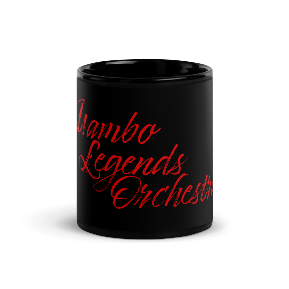 Mambo Legends Orchestra Red on Black Glossy Mug