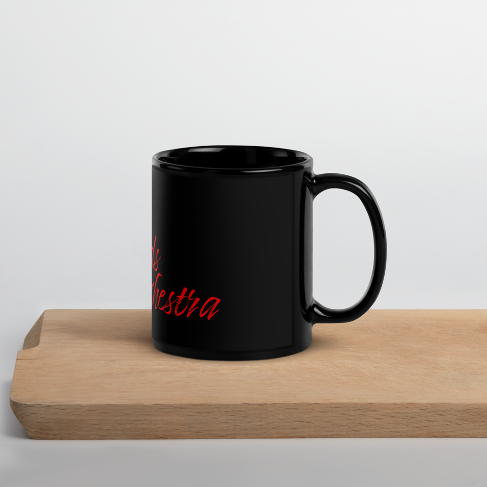Mambo Legends Orchestra Red on Black Glossy Mug