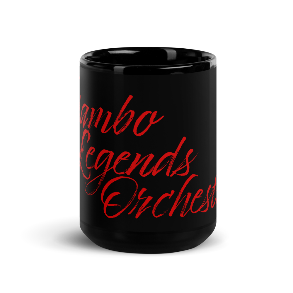 Mambo Legends Orchestra Red on Black Glossy Mug