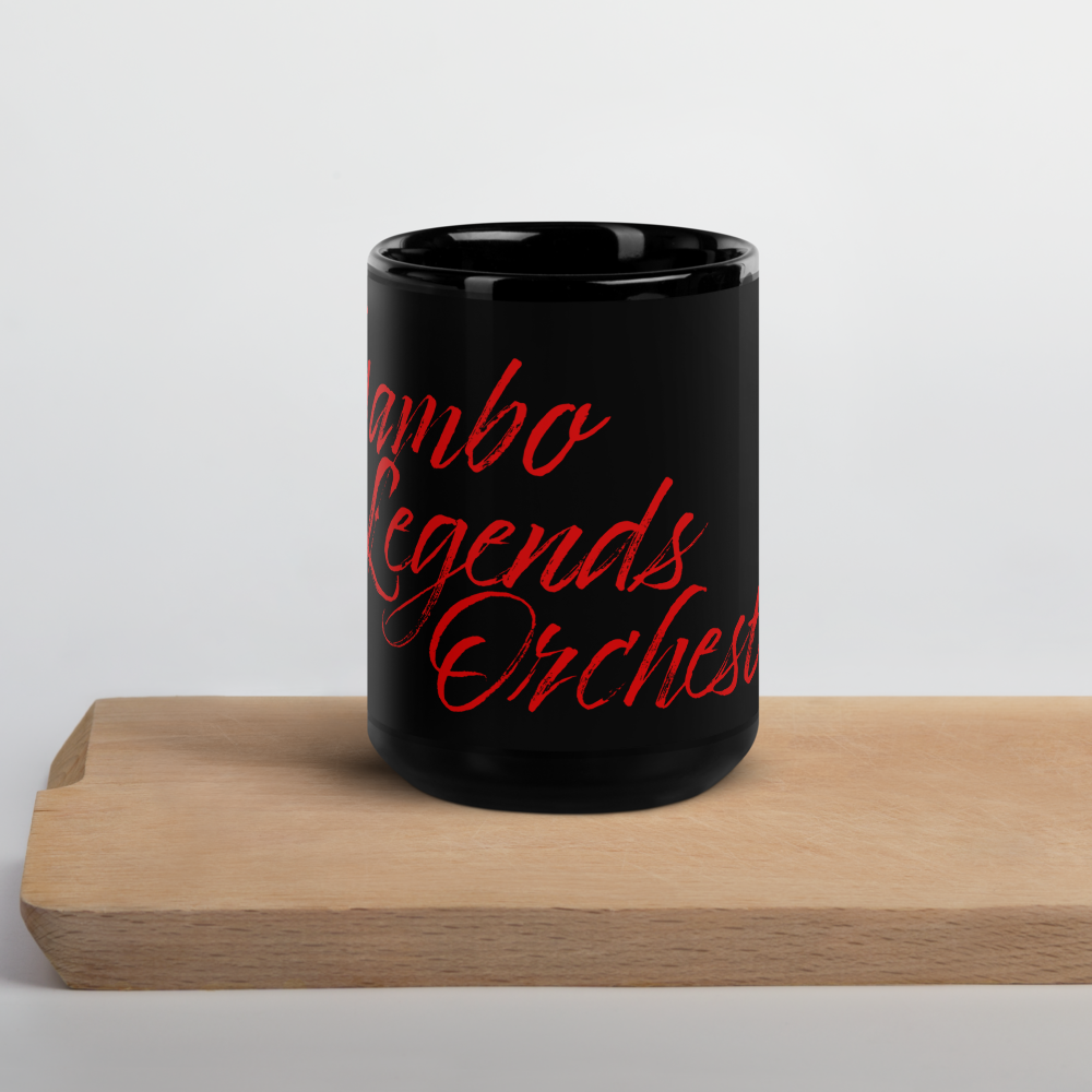 Mambo Legends Orchestra Red on Black Glossy Mug