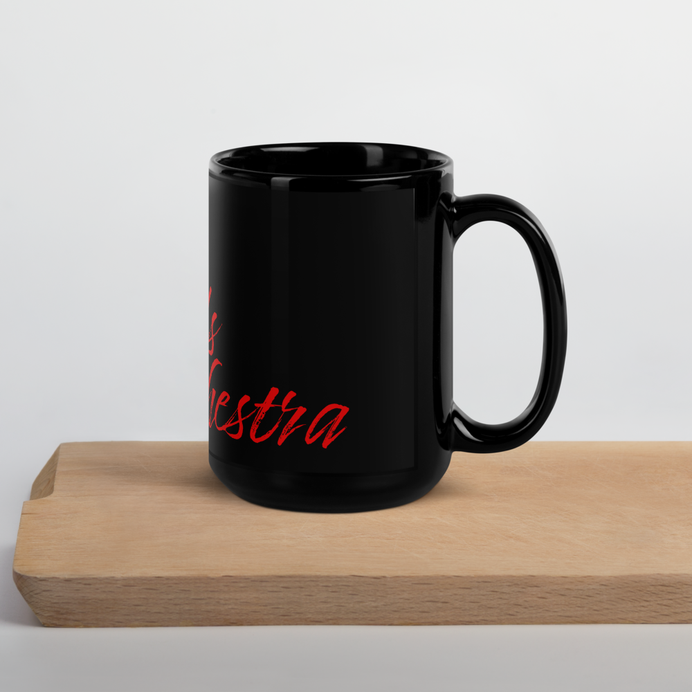 Mambo Legends Orchestra Red on Black Glossy Mug