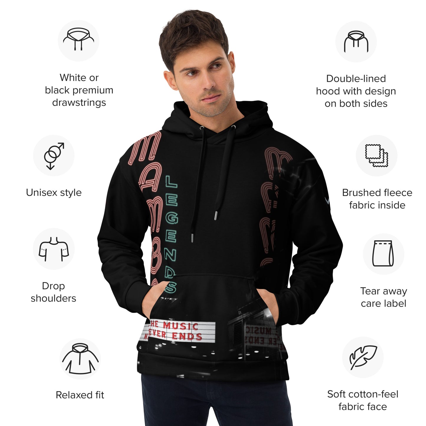 The Music Never Ends Unisex Hoodie
