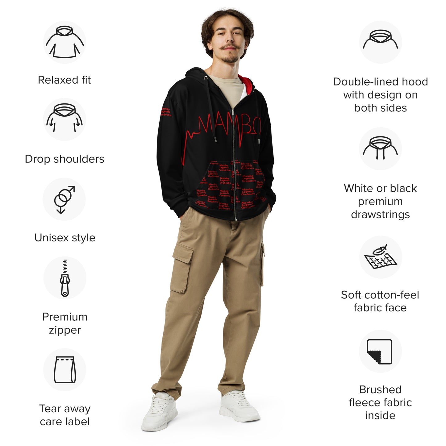 MLO Mambo Beat Unisex zip hoodie