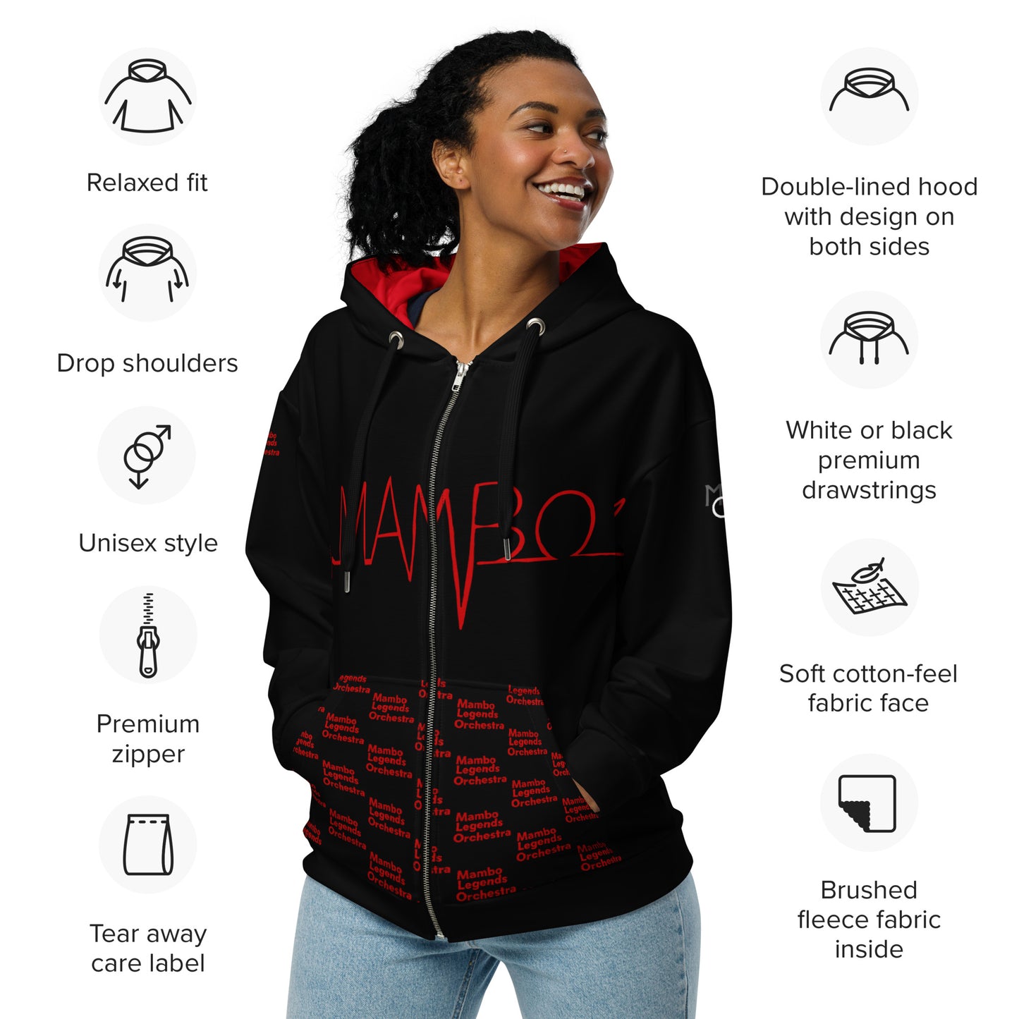 MLO Mambo Beat Unisex zip hoodie