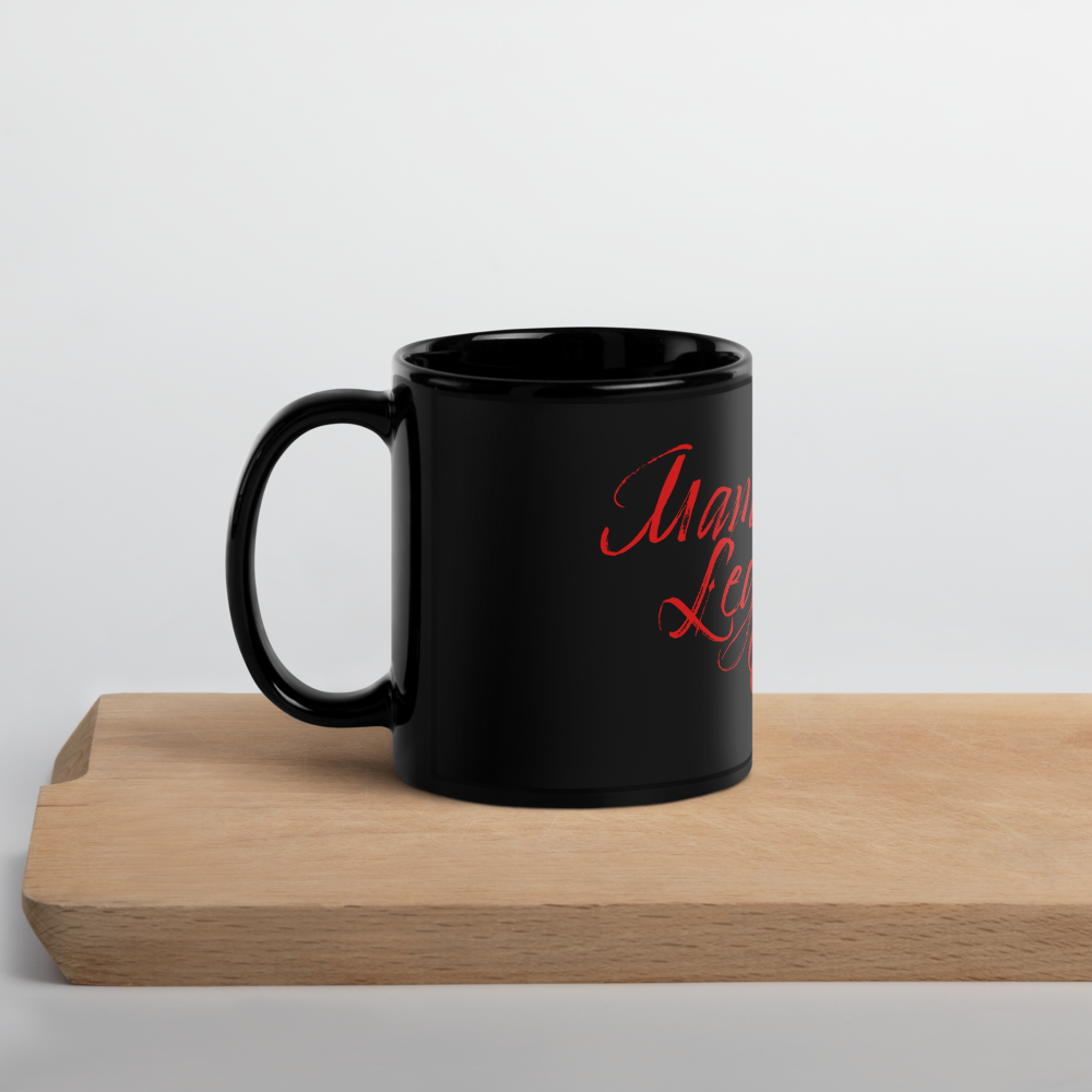 Taza brillante roja sobre negra de Mambo Legends Orchestra