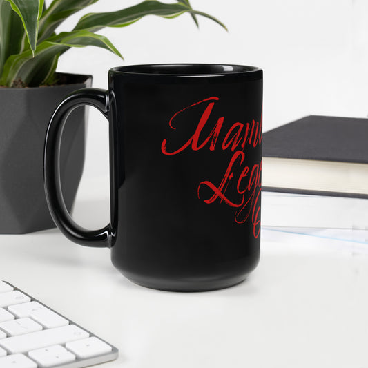 Taza brillante roja sobre negra de Mambo Legends Orchestra
