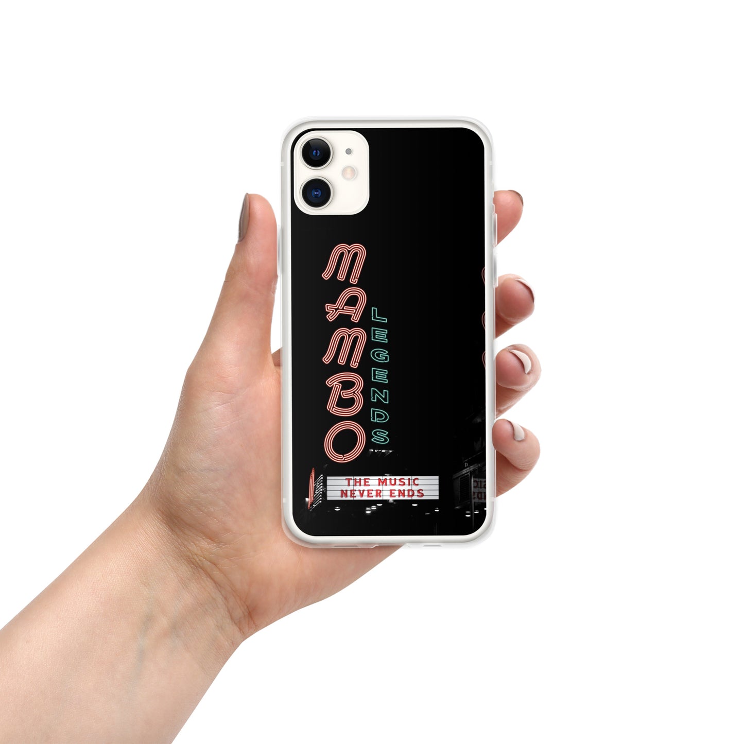Funda transparente Music Never Ends para iPhone®