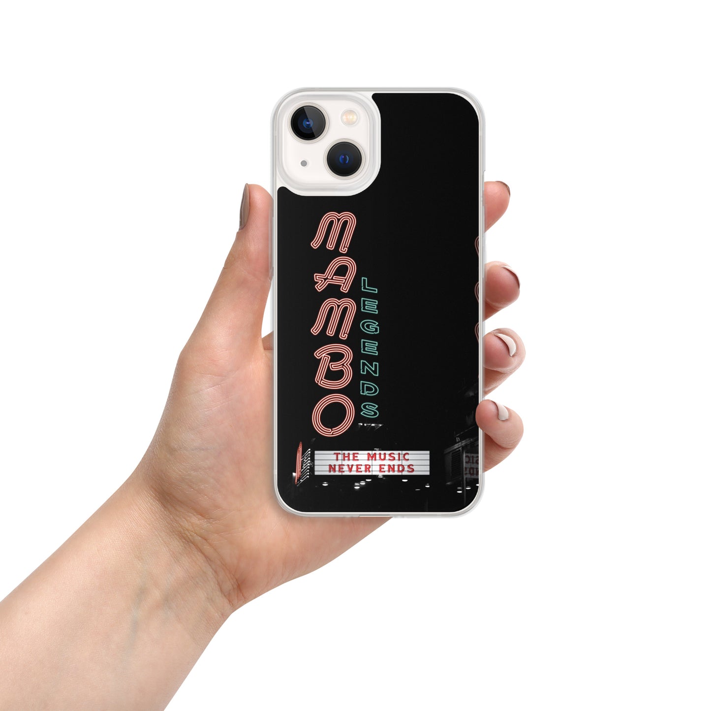 Funda transparente Music Never Ends para iPhone®