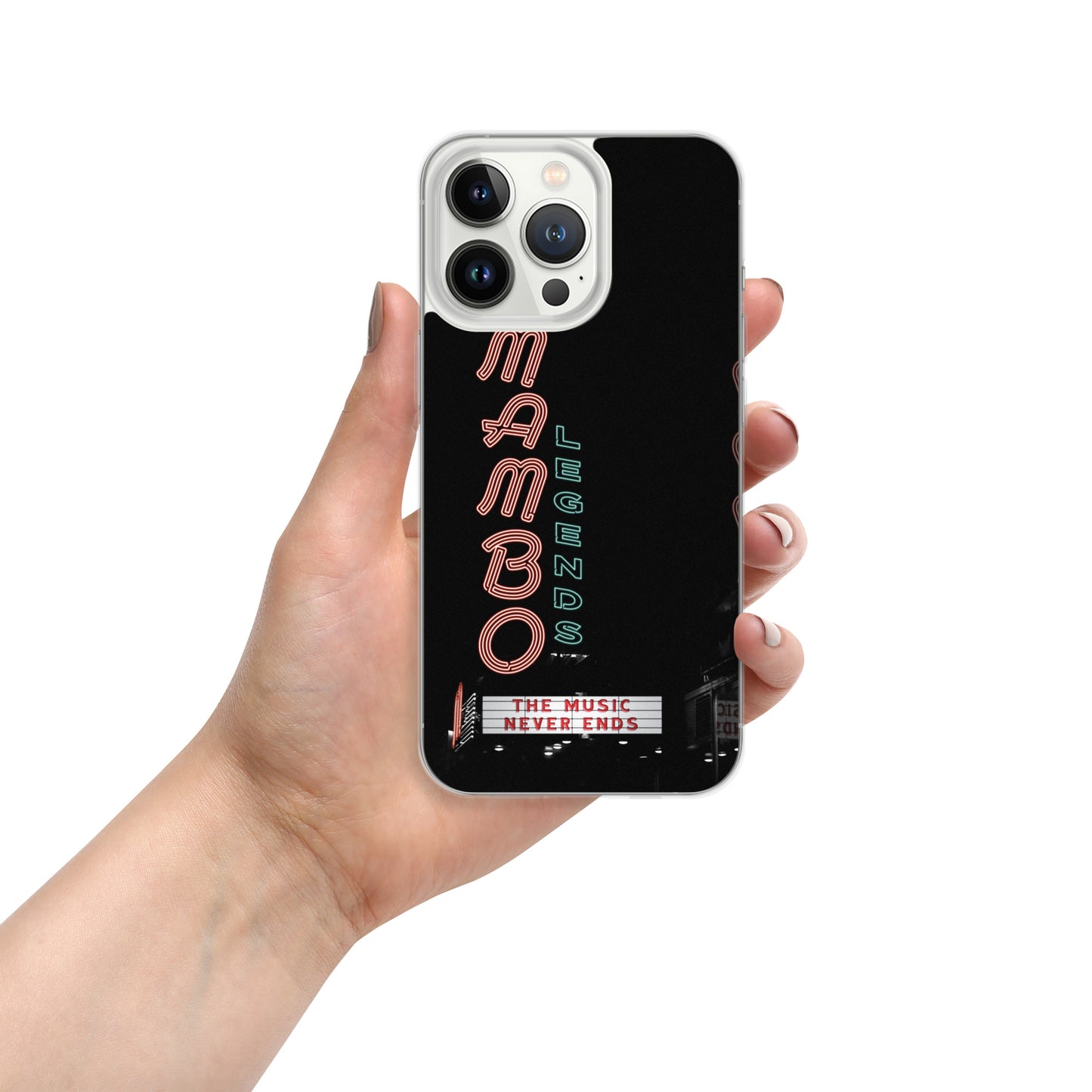 Funda transparente Music Never Ends para iPhone®