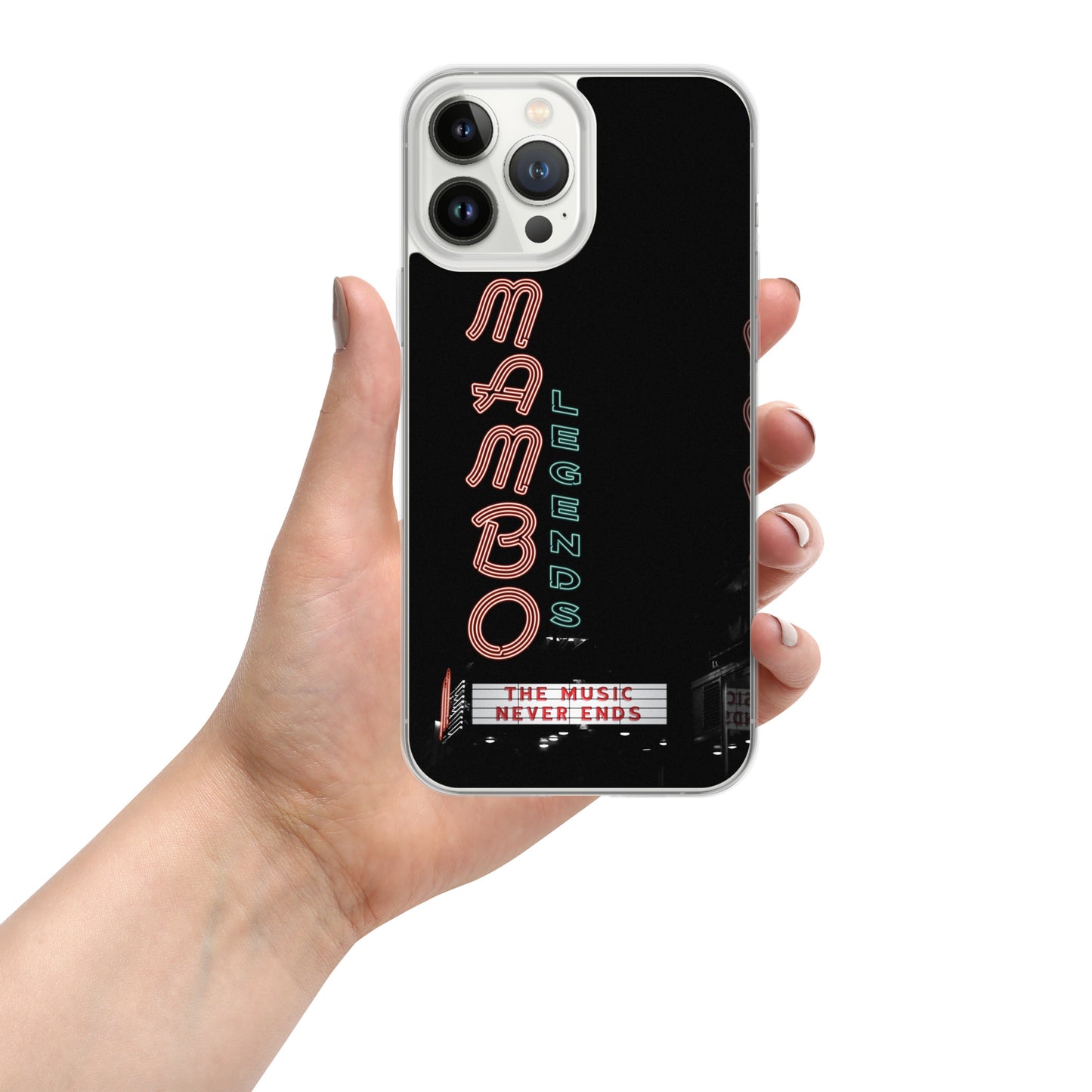 Funda transparente Music Never Ends para iPhone®