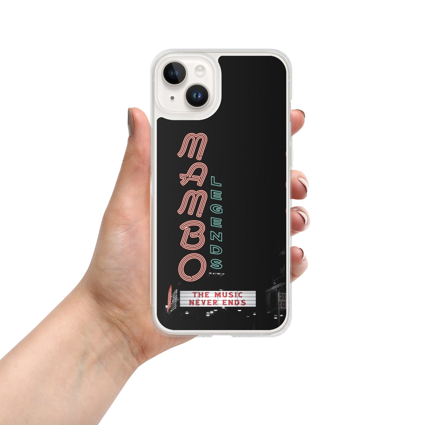 Funda transparente Music Never Ends para iPhone®