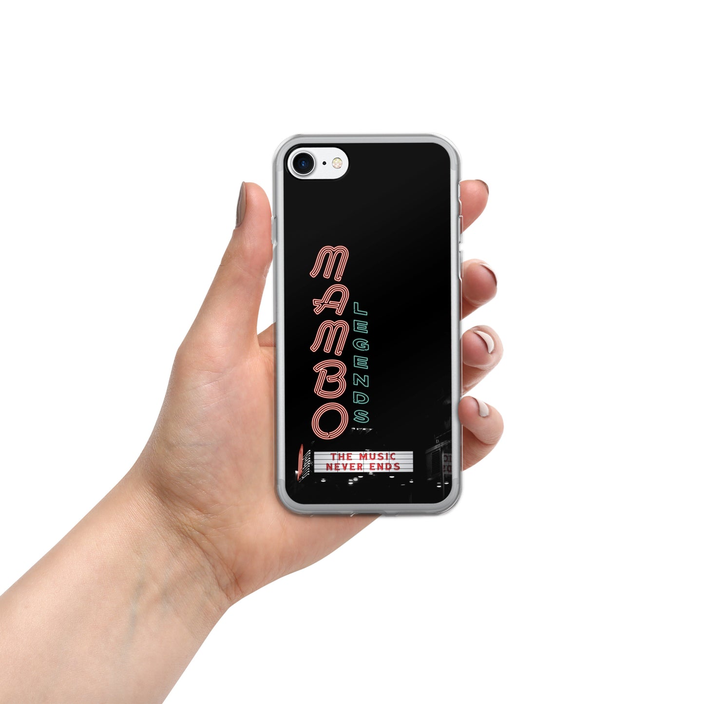 Funda transparente Music Never Ends para iPhone®