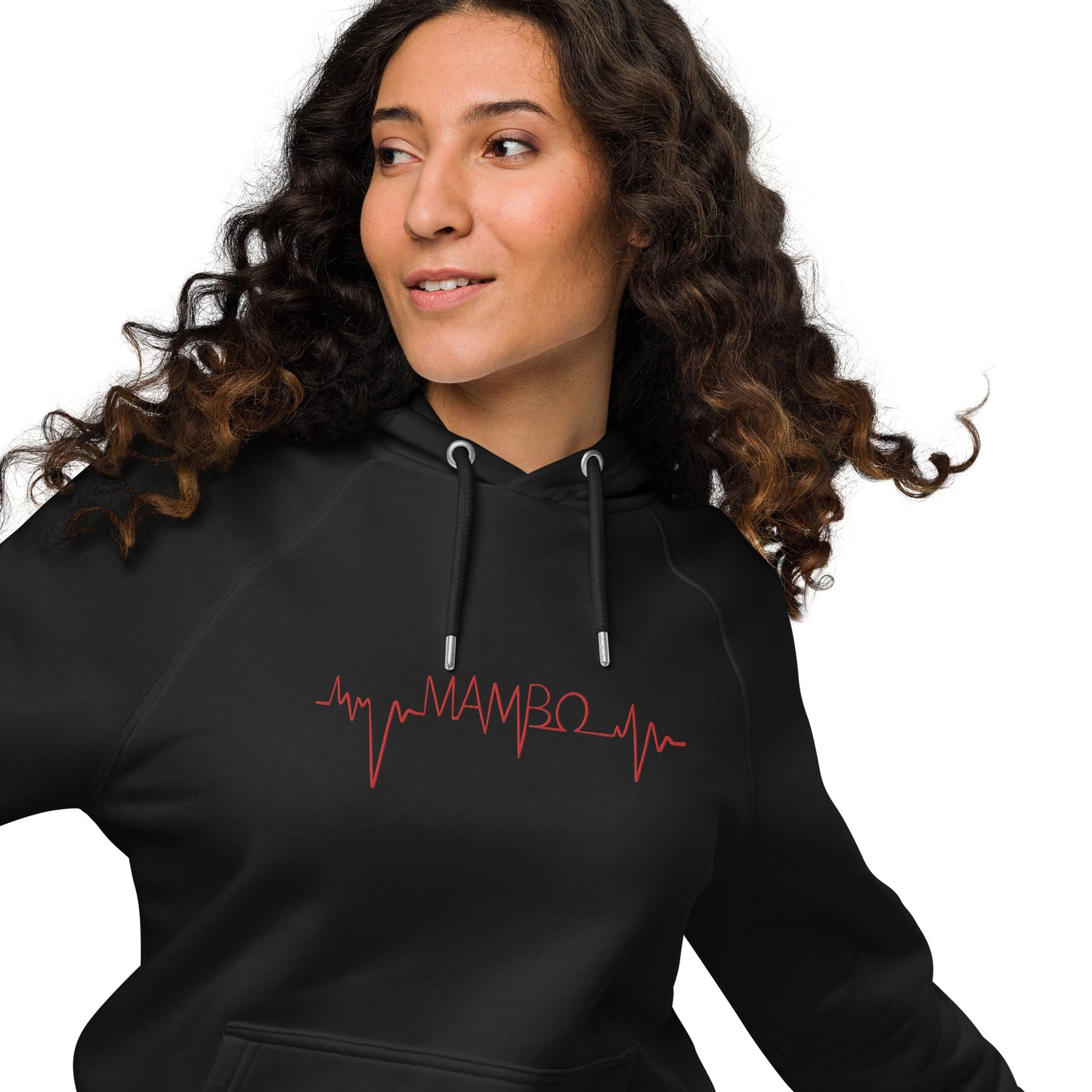 MLO Mambo Beat Red Unisex eco raglan hoodie