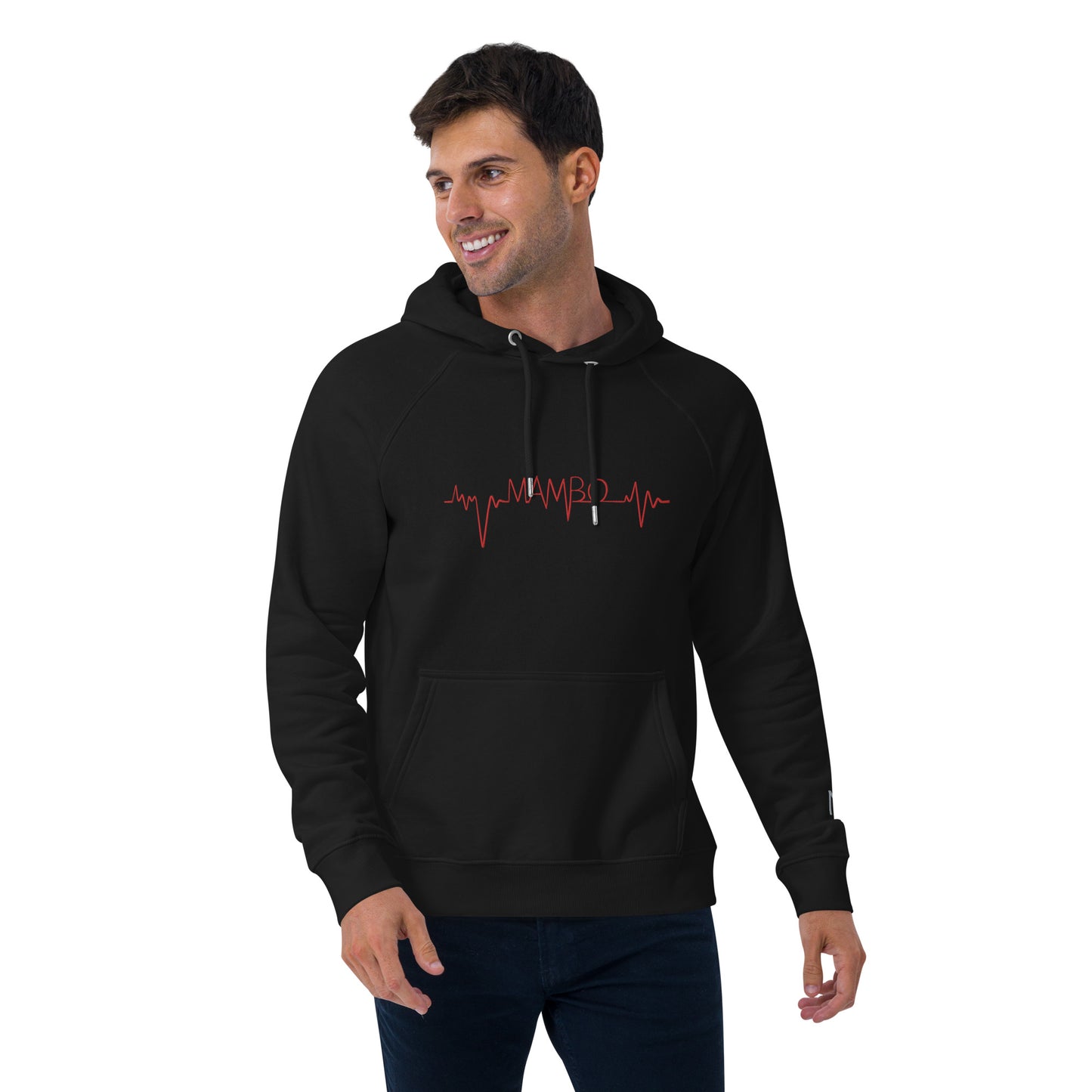 MLO Mambo Beat Red Unisex eco raglan hoodie