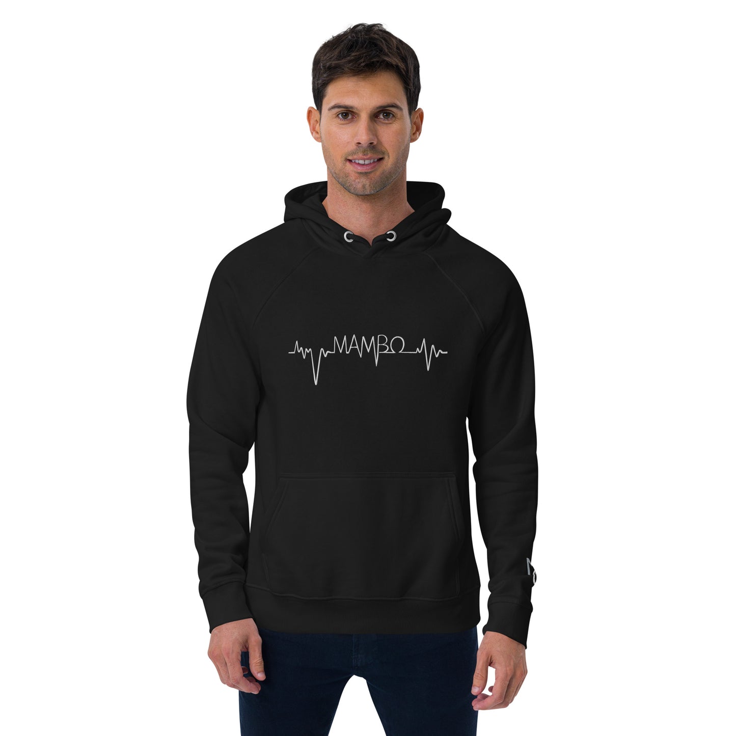 Mambo Beat in white Unisex eco raglan hoodie