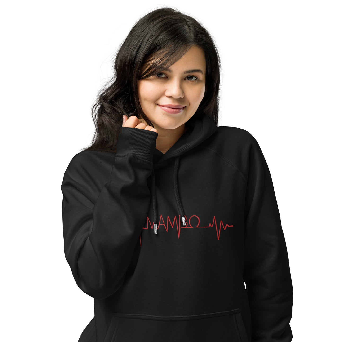 MLO Mambo Beat Red Unisex eco raglan hoodie
