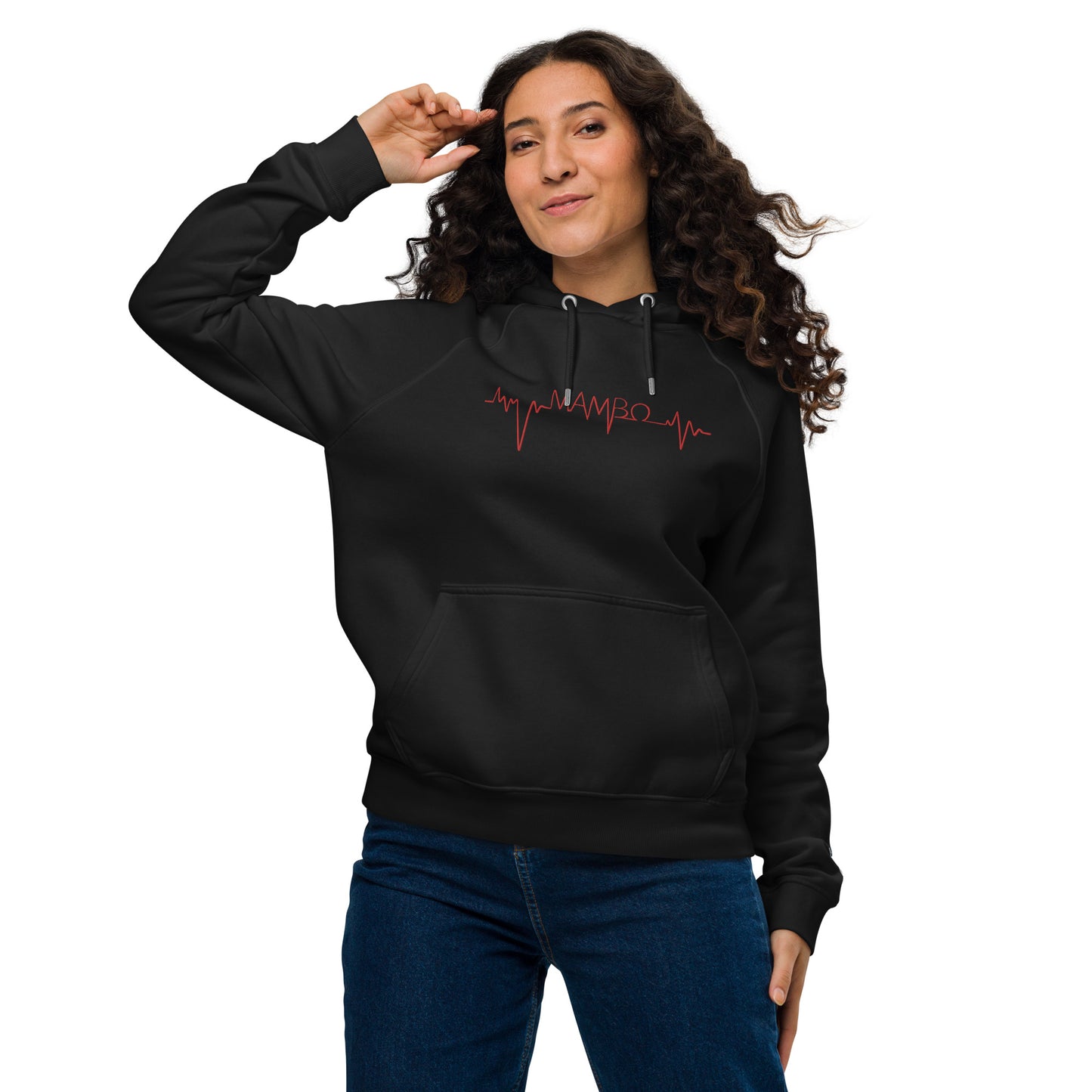MLO Mambo Beat Red Unisex eco raglan hoodie