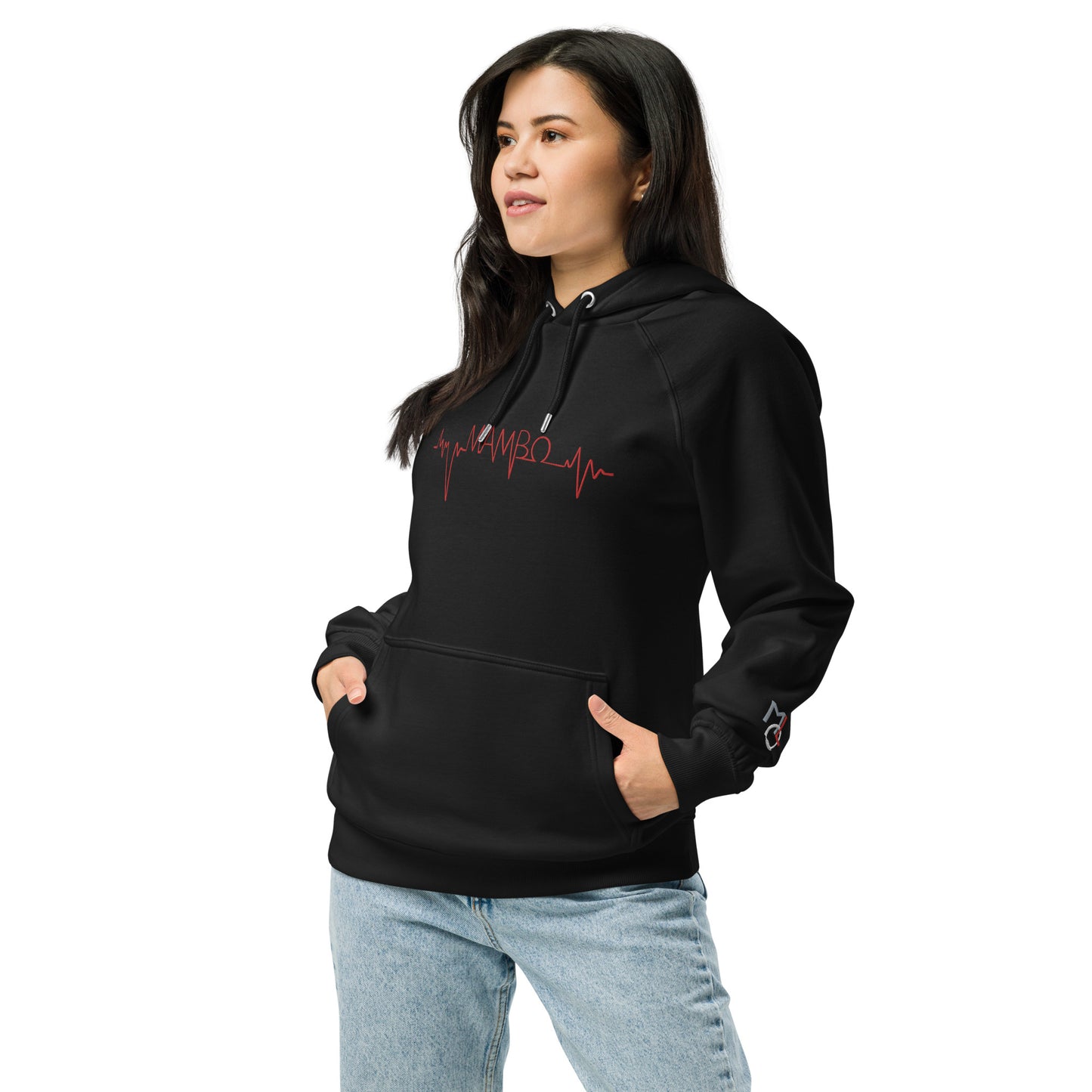 MLO Mambo Beat Red Unisex eco raglan hoodie