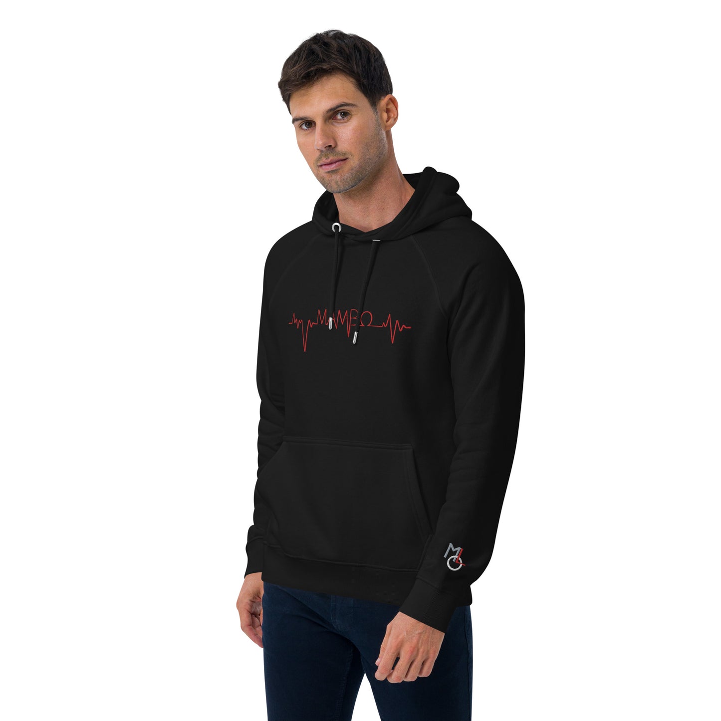 MLO Mambo Beat Red Unisex eco raglan hoodie