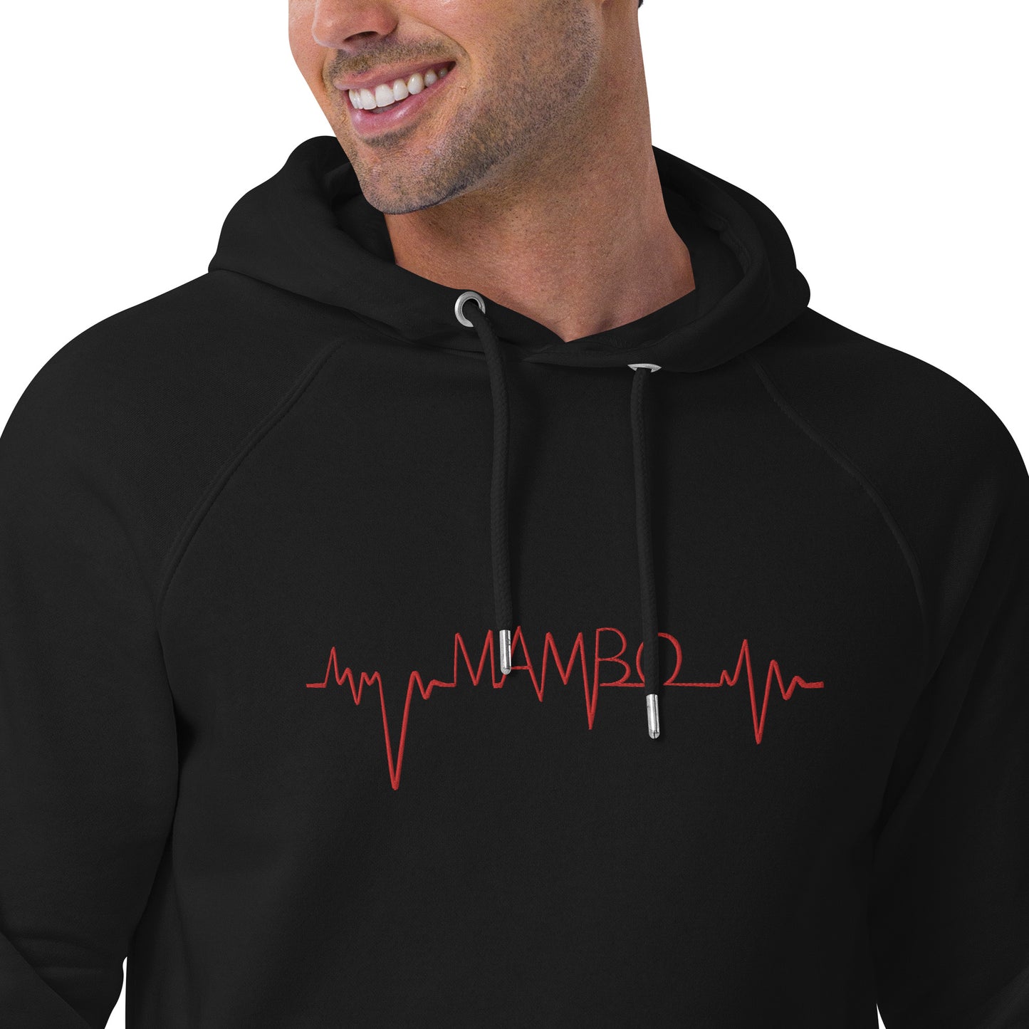 MLO Mambo Beat Red Unisex eco raglan hoodie