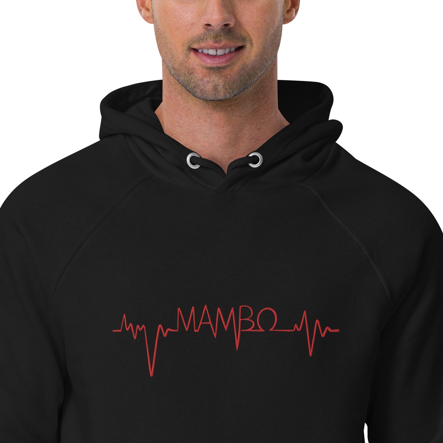 MLO Mambo Beat Red Unisex eco raglan hoodie