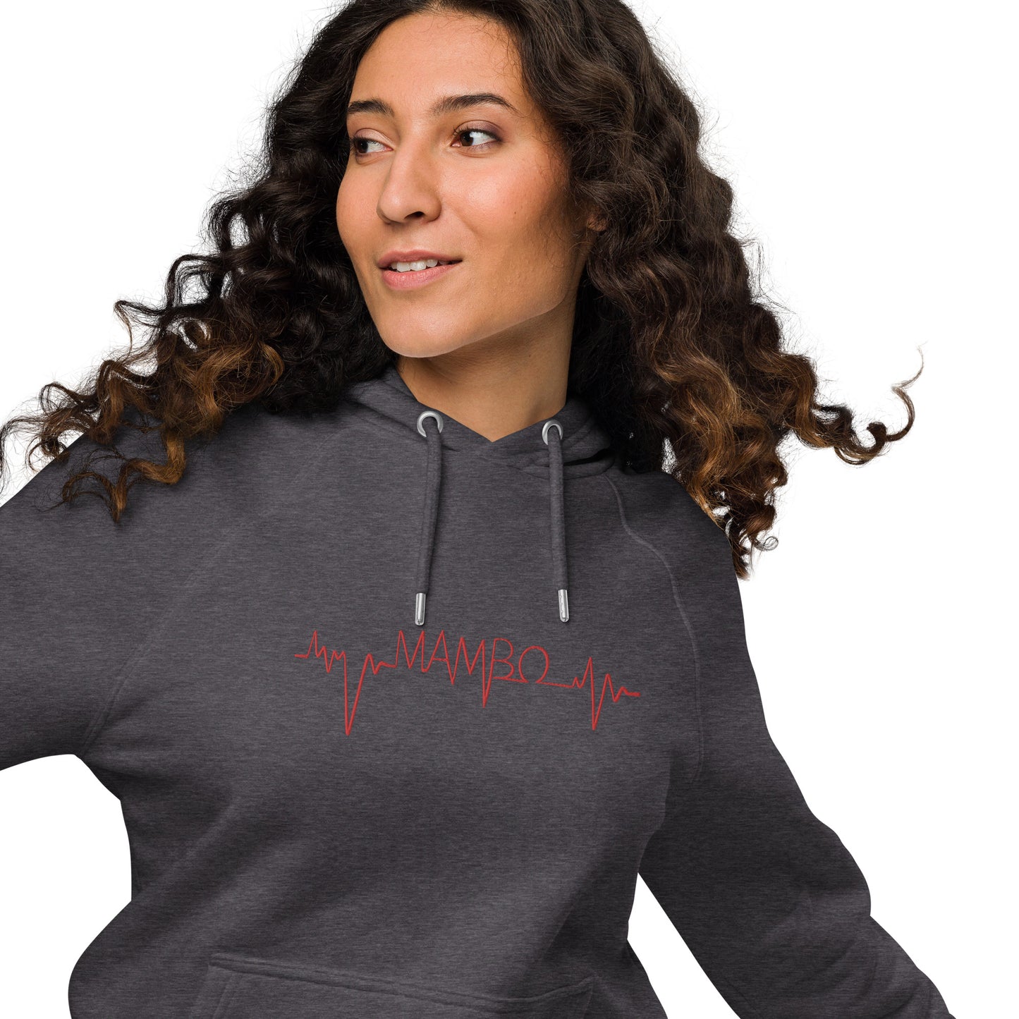 MLO Mambo Beat Red Unisex eco raglan hoodie
