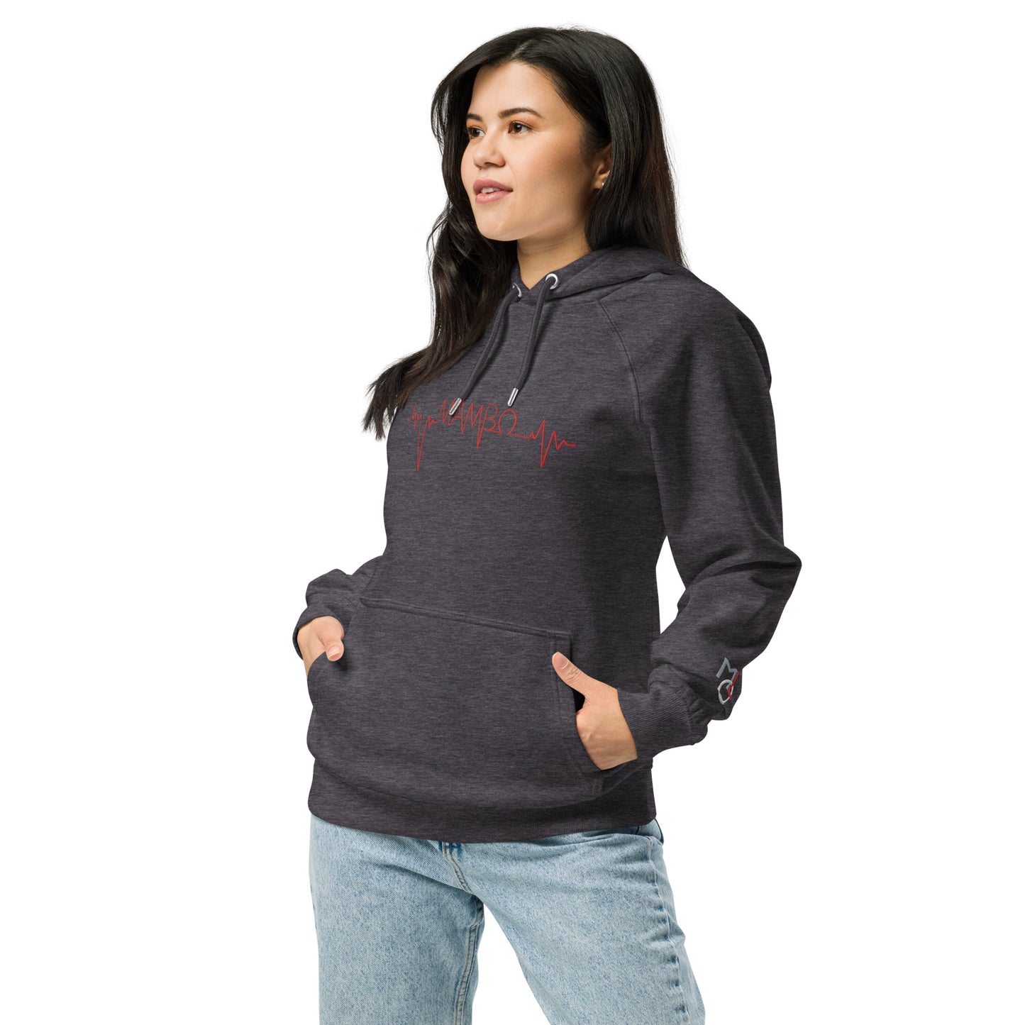 MLO Mambo Beat Red Unisex eco raglan hoodie